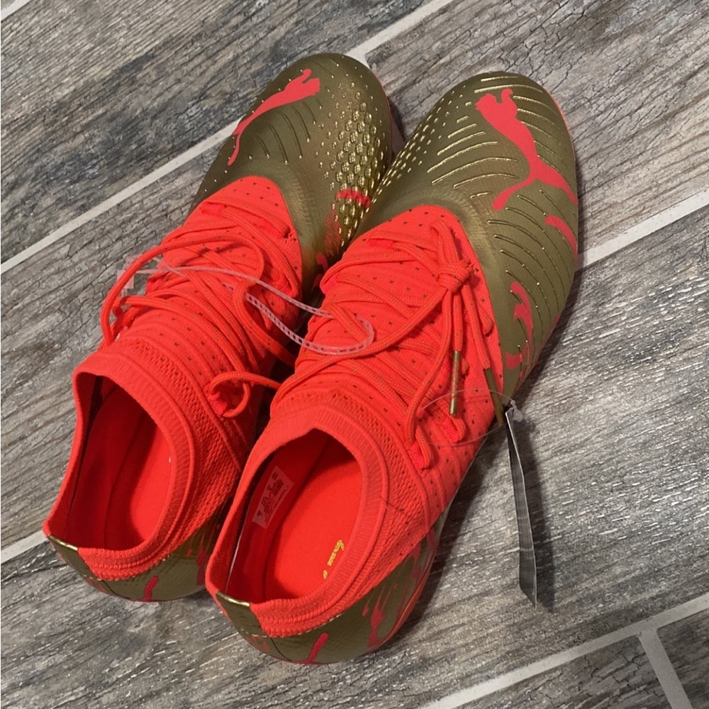 Puma Future Neymar Orange and Gold Cleats